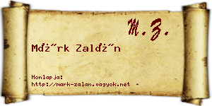 Márk Zalán névjegykártya